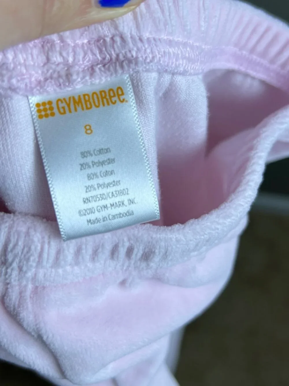 Vintage Gymboree Light‎ Pink Velour Leggings Pants 8